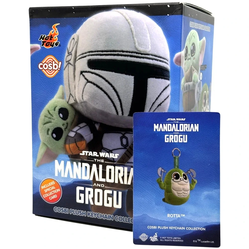 Disney x Cosbi x Star Wars Mandalorian & Grogu Plush Keychain/Charm, Rotta, New